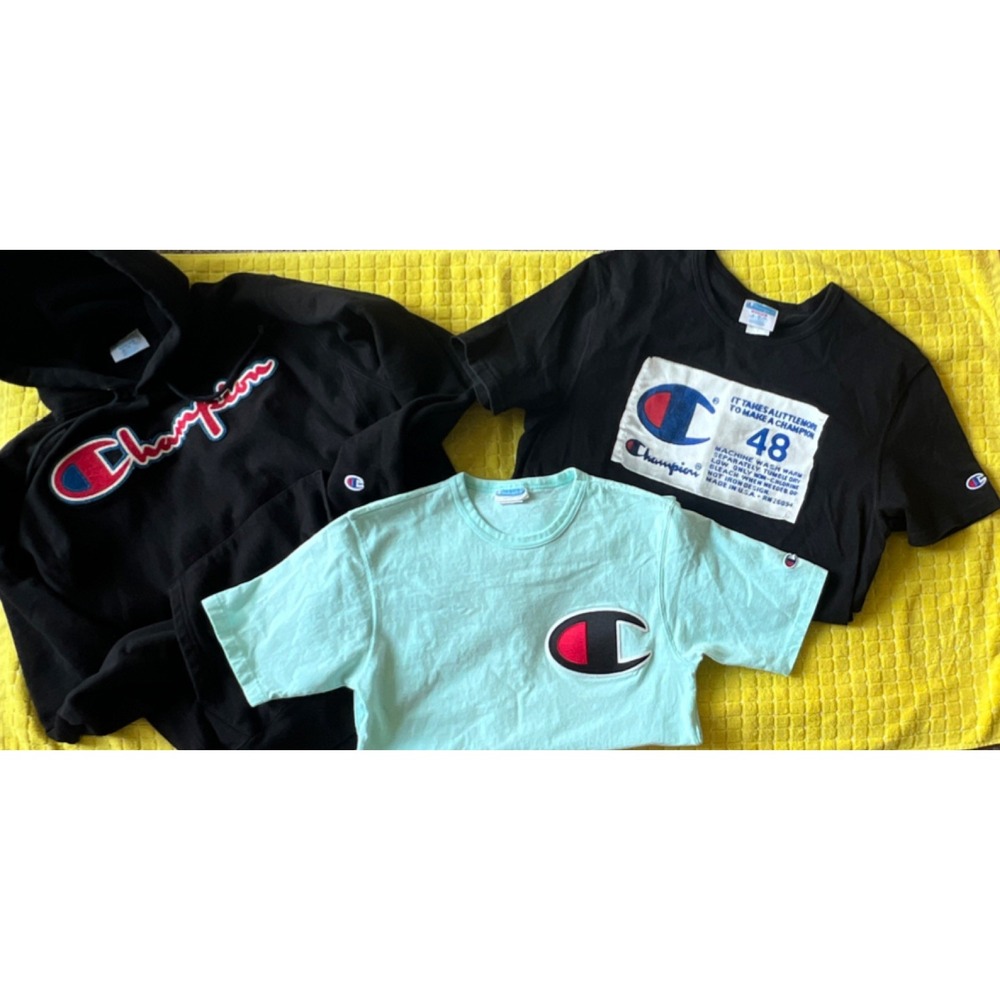 3 Piece Champion Lot Size M Sweatshirt, Size M Tshirt, Size Sm Tshirt Vintage